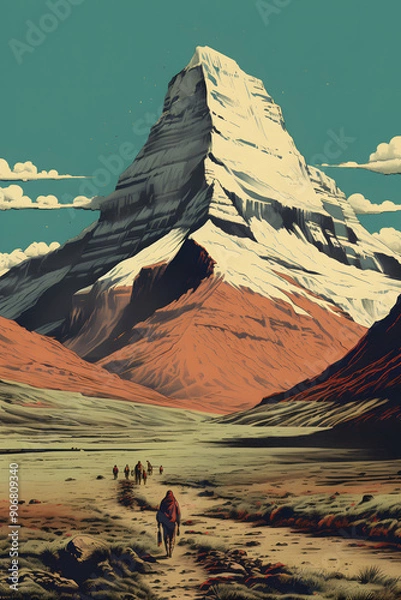 Fototapeta Art Illustration of Mount Kailash, Mount Kailash