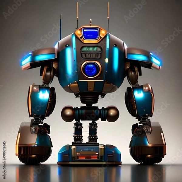 Fototapeta screen robot toy isolated