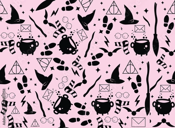 Obraz seamless pattern with magic halloween background 