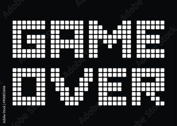 Fototapeta Bitmap Game Over text written on a pixelated blue and black background