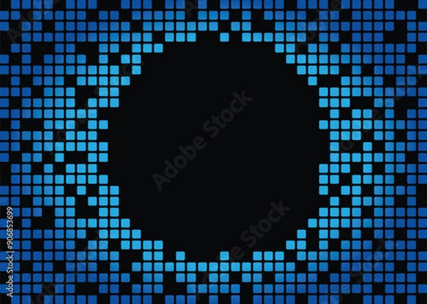 Obraz Digital Pixel Black Hole Blue Background
