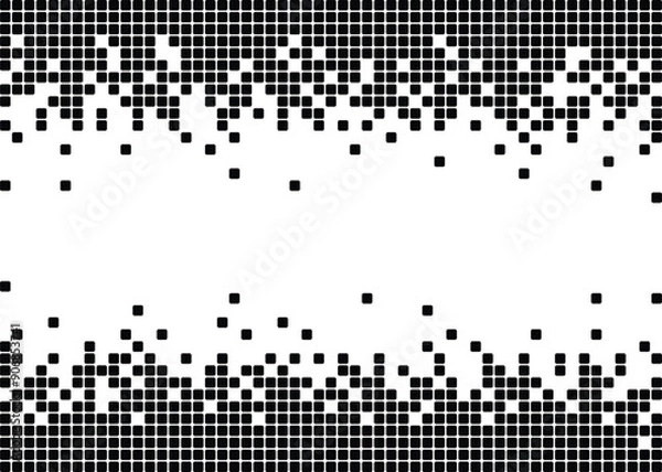 Fototapeta A background texture of digital pixels dripping on a background with copy space