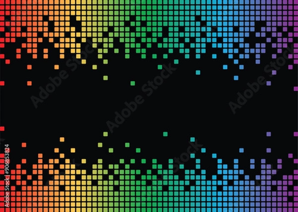 Fototapeta A background texture of digital pixels dripping on a background with copy space
