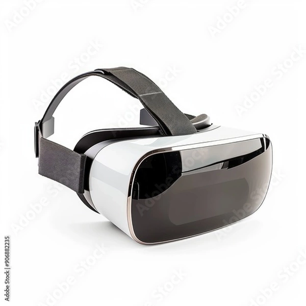 Fototapeta Medium shot of the VR headset, isolated on a white background, bright and vivid tonality 