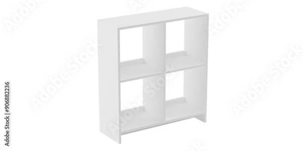 Fototapeta Versatile and Elegant Shelf and Cabinet for Home and Office - Perfect for Organized Stylish and Luxury Interiors - 3d model render realistic realism - png - transparent background