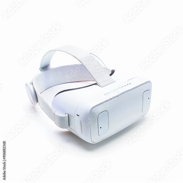 Fototapeta Medium shot of the VR headset, isolated on a white background, bright and vivid tonality 