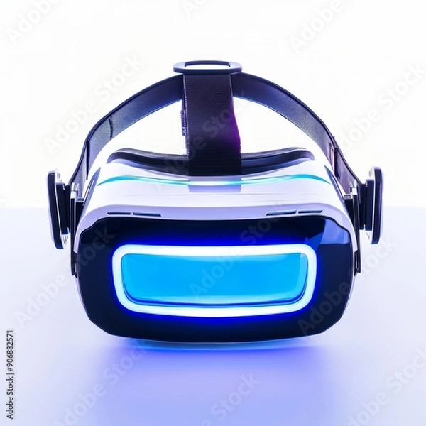 Fototapeta Medium shot of the VR headset, isolated on a white background, bright and vivid tonality 
