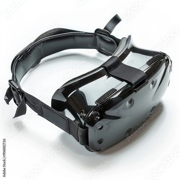 Fototapeta Medium shot of the VR headset, isolated on a white background, bright and vivid tonality 