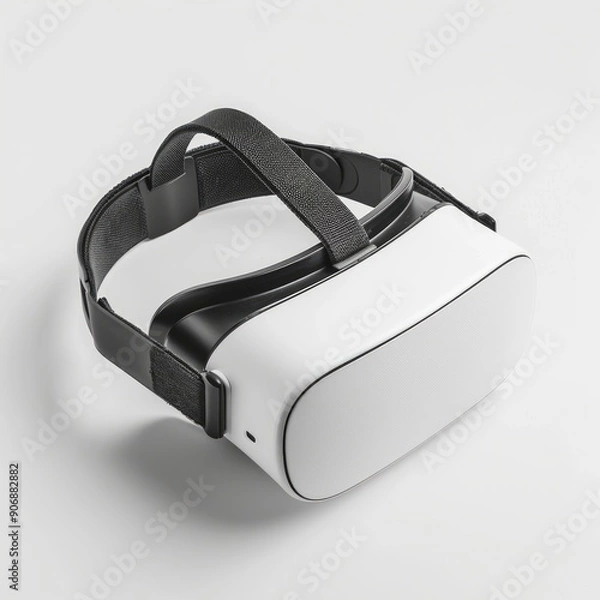 Fototapeta Medium shot of the VR headset, isolated on a white background, bright and vivid tonality 