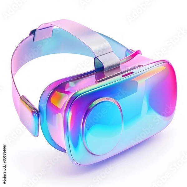 Fototapeta Medium shot of the VR headset, isolated on a white background, bright and vivid tonality 