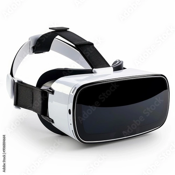 Fototapeta Medium shot of the VR headset, isolated on a white background, bright and vivid tonality 