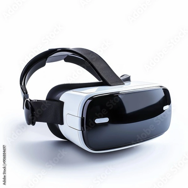 Fototapeta Medium shot of the VR headset, isolated on a white background, bright and vivid tonality 