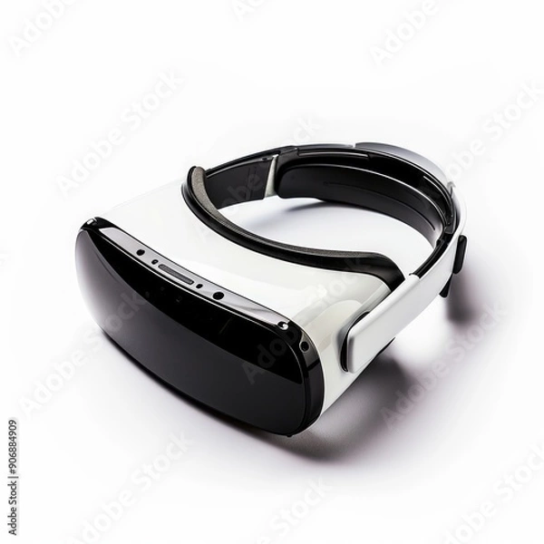 Fototapeta Medium shot of the VR headset, isolated on a white background, bright and vivid tonality 