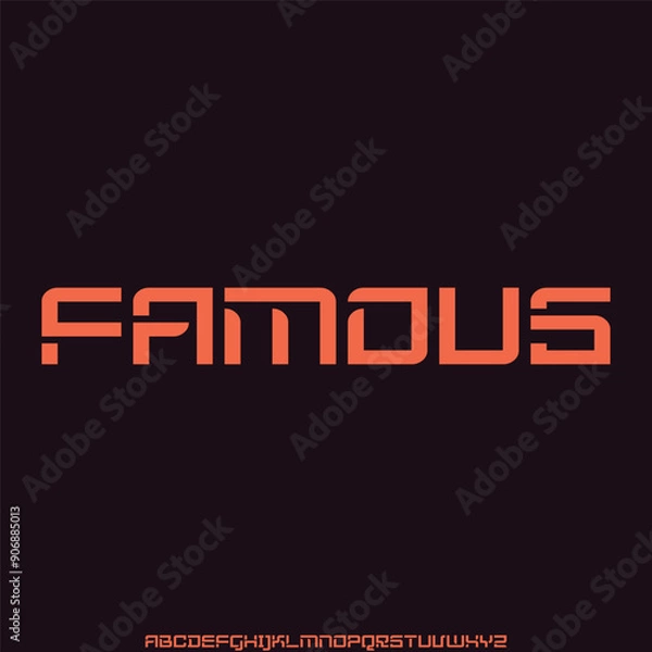 Fototapeta minimal stencil alphabet. display font vector typeset