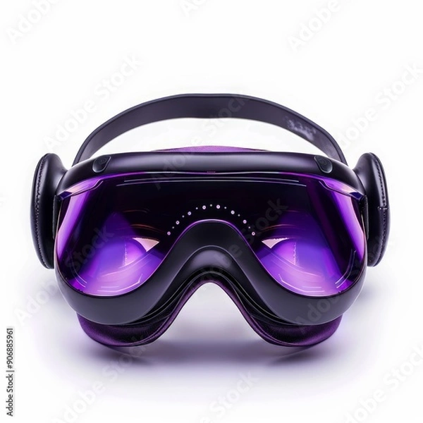Fototapeta Medium shot of the VR headset, isolated on a white background, bright and vivid tonality 