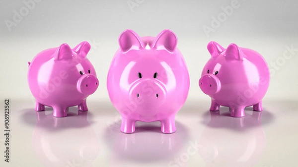 Obraz Drei pinke Sparschweine