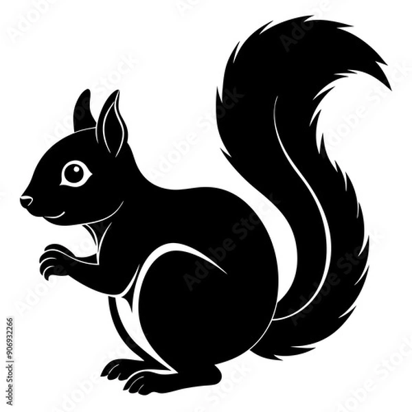 Obraz Charming Squirrel Vector Illustration - Cartoon Clipart and Line Art Design