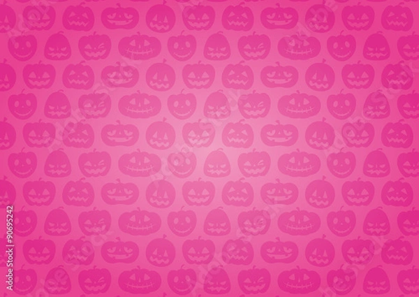 Obraz ハロウィン：かぼちゃの背景（ピンク グラデーション）横