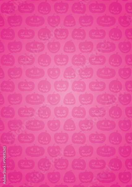 Obraz ハロウィン：かぼちゃの背景（ピンク グラデーション）縦