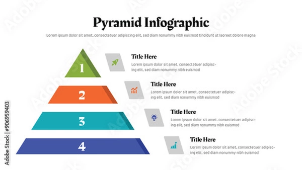 Fototapeta Pyramid infographic presentation layout fully editable.