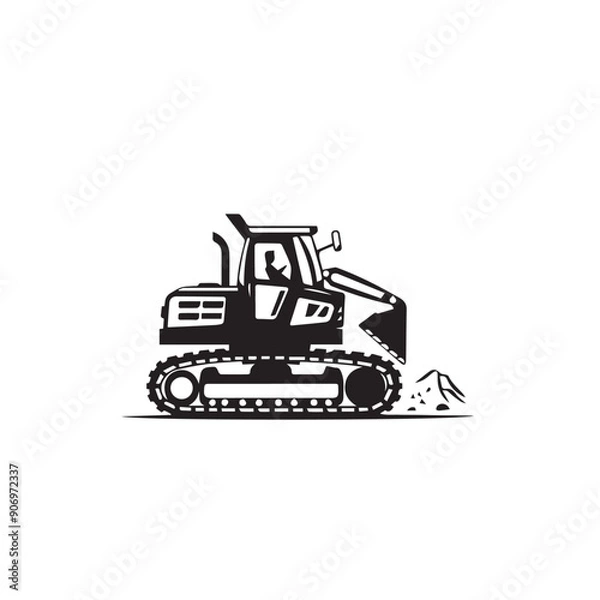 Fototapeta CRAWLER CARRIER in cartoon, doodle style . Image for t-shirt, web, mobile apps and ui. Isolated 2d vector illustration in logo, icon, sketch style, Eps 10, black and white. AI Generative