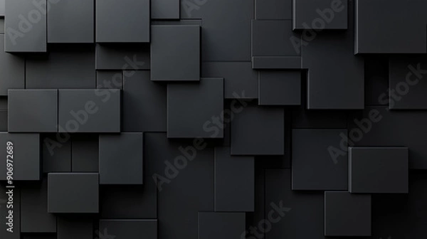 Fototapeta 抽象的な黒の3Dの背景。キューブ