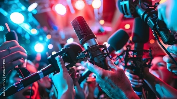 Obraz Press Conference Microphones