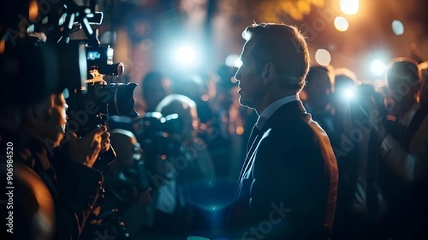 Obraz Man Surrounded by Paparazzi