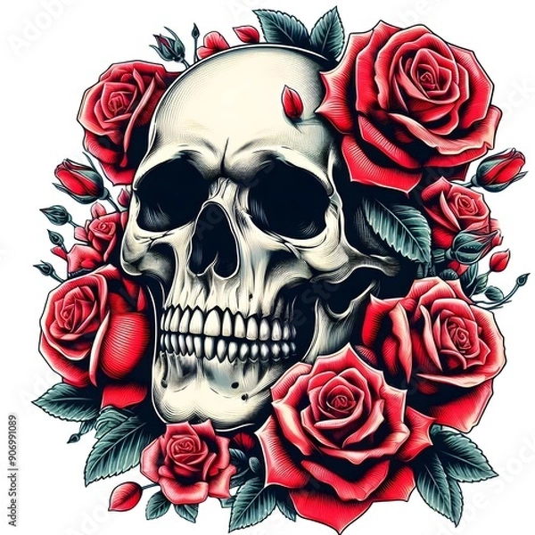 Obraz Skull and Roses