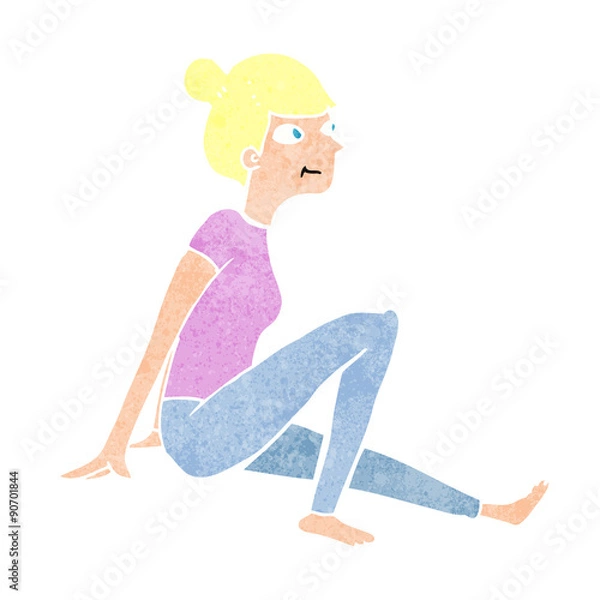 Fototapeta cartoon woman sitting