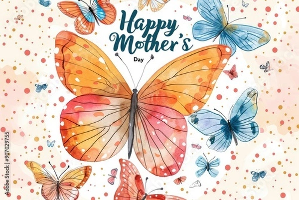 Fototapeta  Happy Mother s  Day greeting card and keychain design banner template 