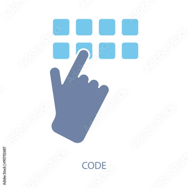 Obraz code concept line icon. Simple element illustration. code concept outline symbol design.