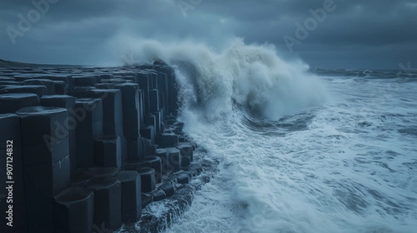 Fototapeta  Waves hitting the shore
