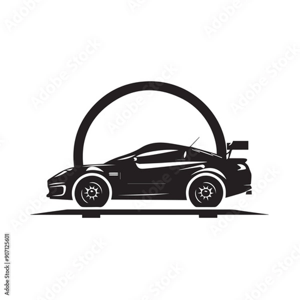 Obraz CAR CARRIER in cartoon, doodle style . Image for t-shirt, web, mobile apps and ui. Isolated 2d vector illustration in logo, icon, sketch style, Eps 10, black and white. AI Generative