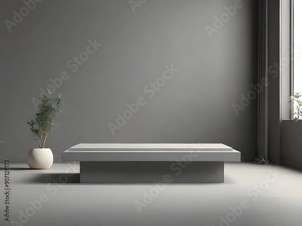 Fototapeta simple and minimal Trendy Empty Podium Design For product Display	