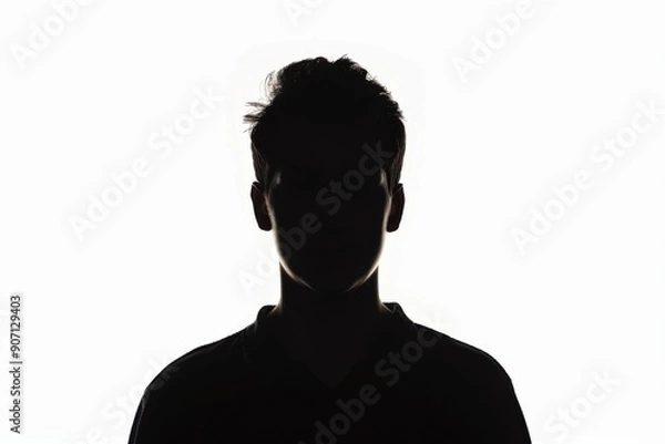 Fototapeta Silhouette of a person representing us in the profile icon