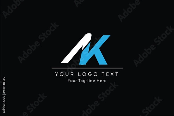 Fototapeta Modern letters AK, A&K Logo Design Template Vector KA monogram.