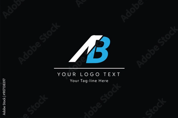 Fototapeta AB, BA abstract letters logo monogram