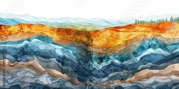 Obraz Unlocking Subsurface Aquifers: Geologists' Method of Predicting Underground Water Table Extent Using Data Layers in Hydrogeology