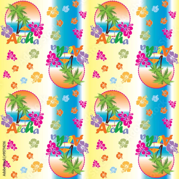 Obraz Seamless Pattern Aloha travel concept