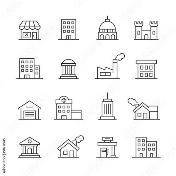 Obraz Building icons set.