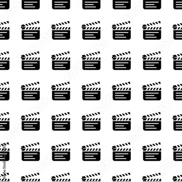 Fototapeta Clapper board seamless pattern. Vector