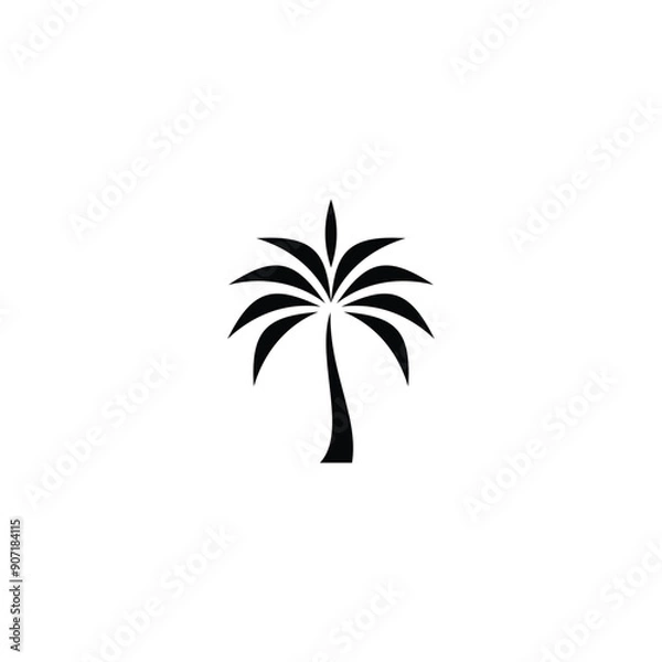 Fototapeta Tree palm geometric symbol simple logo vector