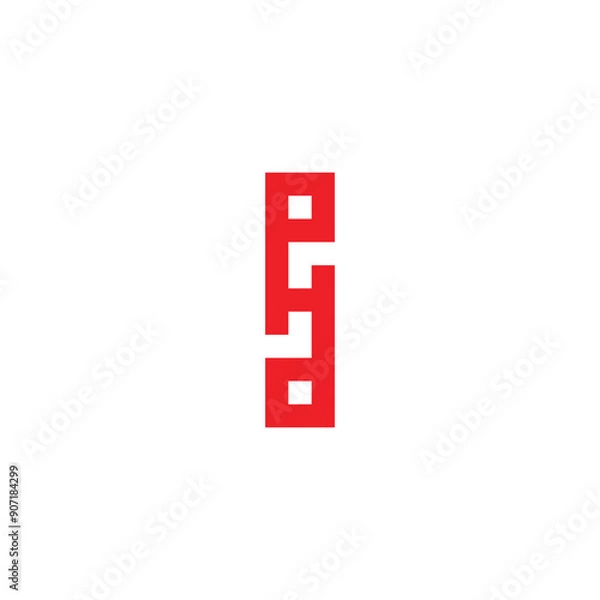 Fototapeta Letter P H d square geometric symbol simple logo vector