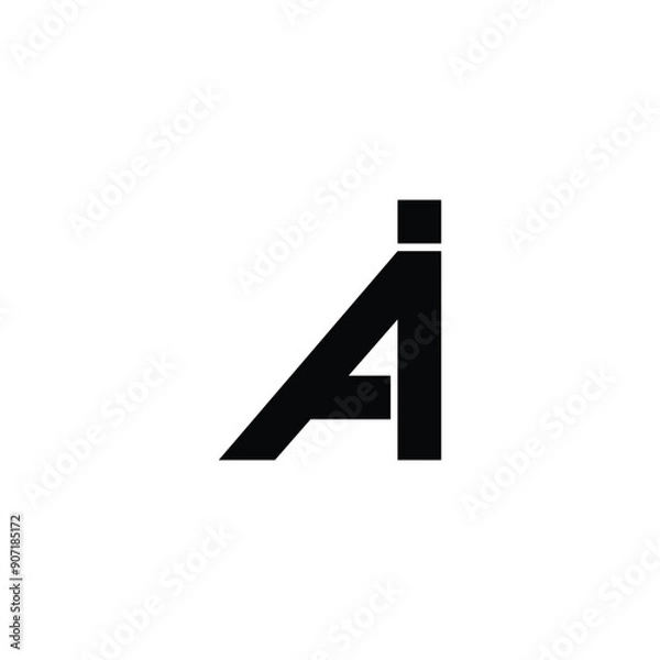 Fototapeta Letter Ai square geometric symbol simple logo vector
