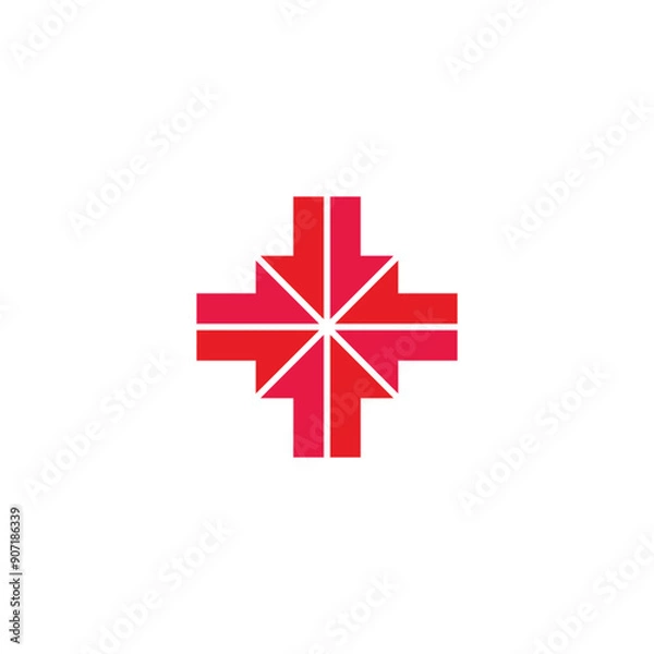 Obraz Plus, ribbon, geometric symbol simple logo vector