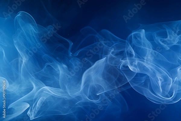 Obraz Abstract blue smoke on a dark background