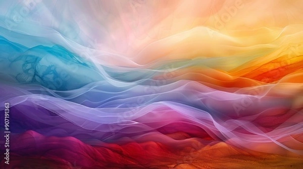 Fototapeta rainbow waves background