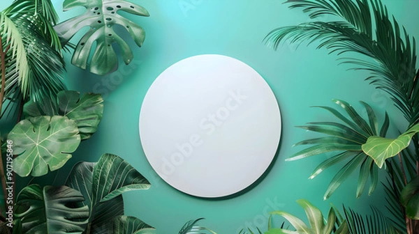 Fototapeta frame with palm tree