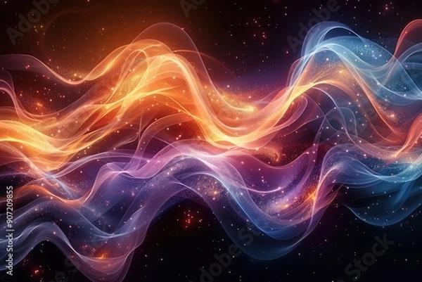 Fototapeta Modern masterpiece, abstract background wallpaper banner, presenting a stunning fusion of color, shape, and form, designed to elevate the aesthetic of websites, presentations, and digital artworks.